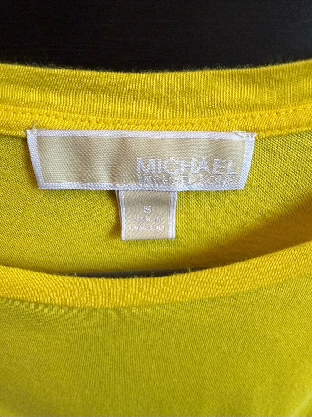 Michael Kors Bright Yellow Puff Sleeve Tee